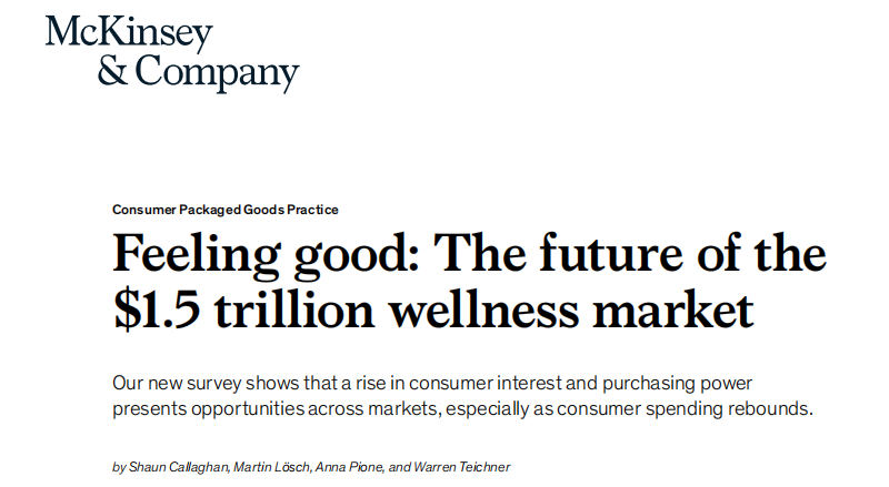 麦肯锡2021年未来健康市场报告：全球健康市场规模超过1.5万亿美元，年增长率为5%至10%