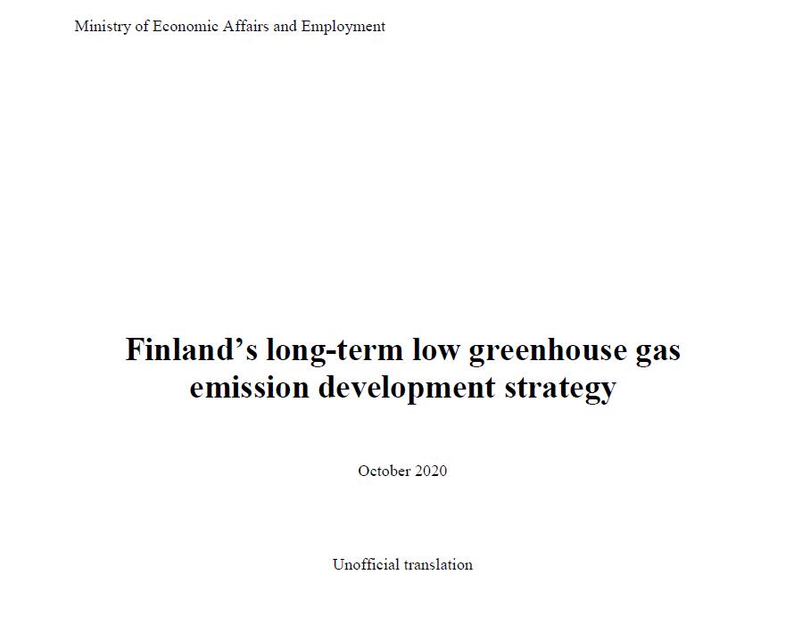 2050年芬兰温室气体排放和可再生能源消费趋势报告