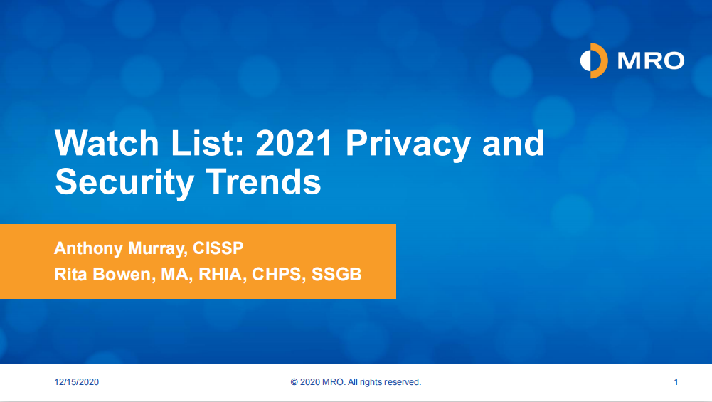 MRO：2021年美国医疗隐私和安全趋势报告