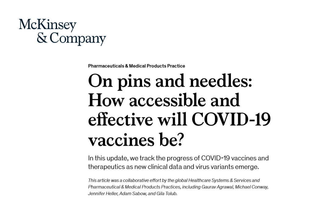 麦肯锡：COVID-19疫苗的易获得性和有效性分析