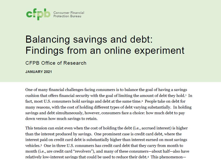 消费者如何平衡储蓄和债务：保留储蓄缓冲和减少债务