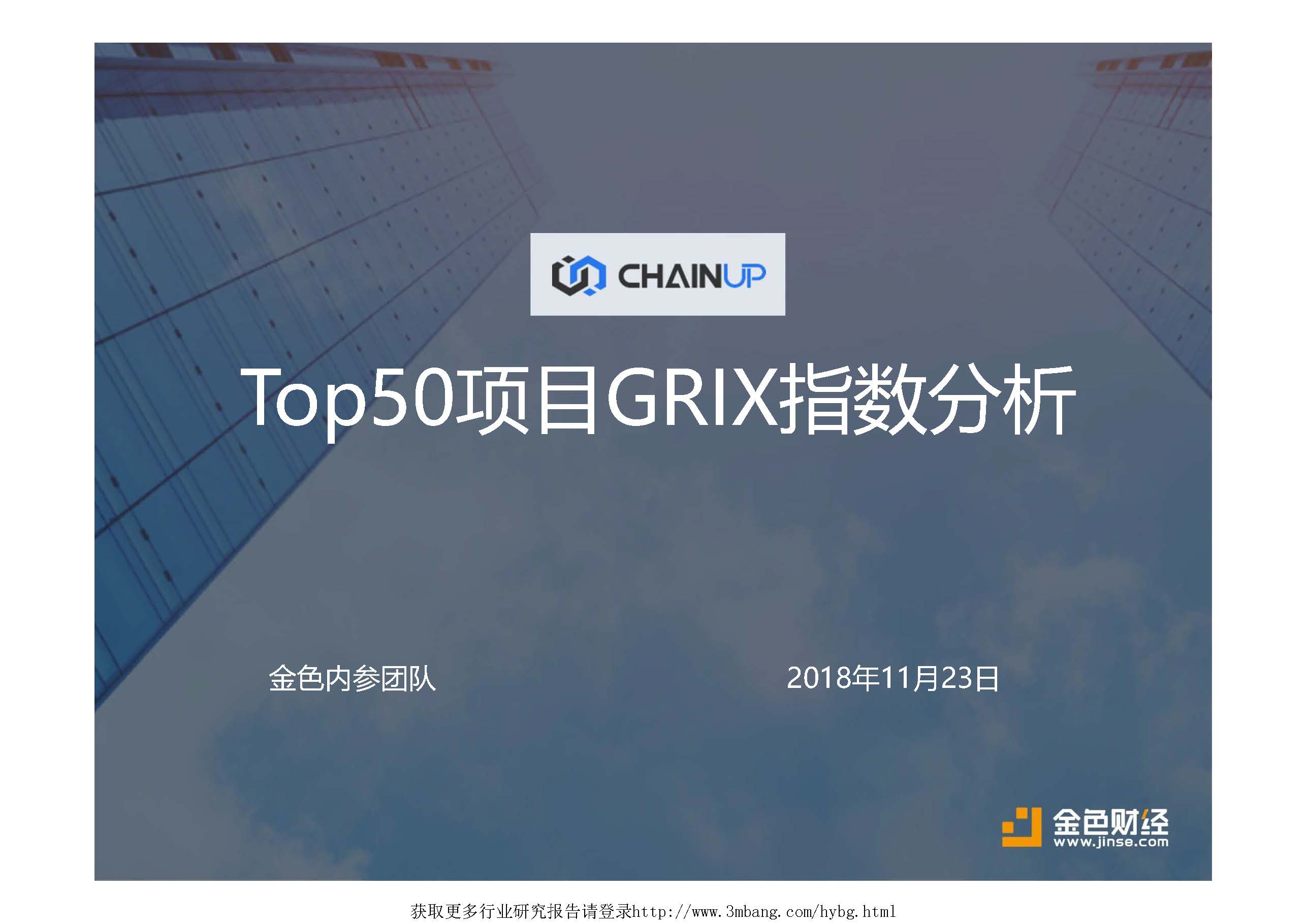 金色财经：Top50项目GRIX指数分析(附下载地址)