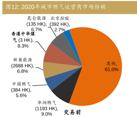中国燃气公司市场份额分析，华润燃气的市场份额第一占9.0%