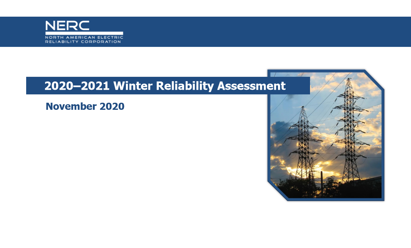 NERC：2020-2021北美冬季电力系统可靠性评估报告